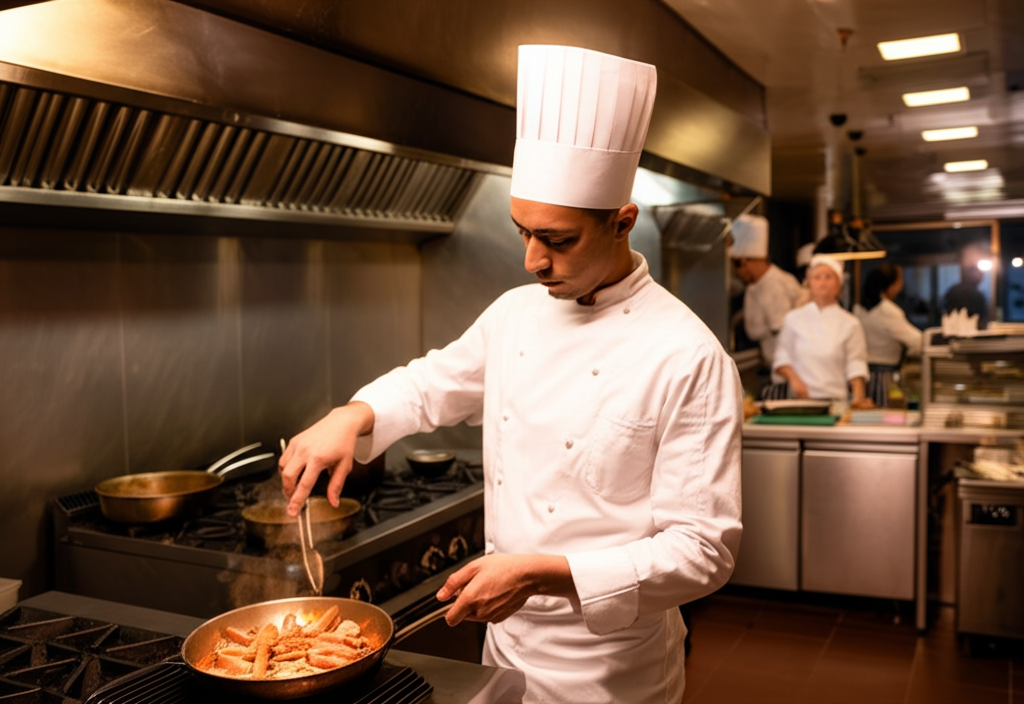 Chef preparando platos